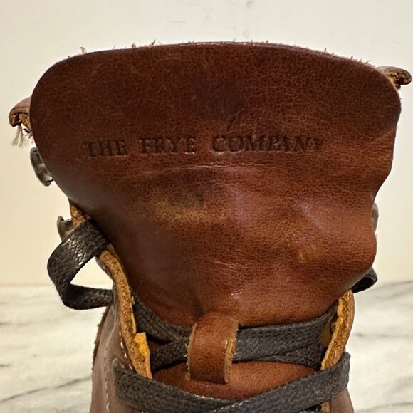 Frye and company  cognac brown leather lace up ankle booties main image 8